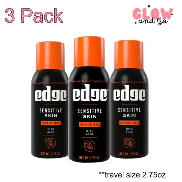 3 Pack - Edge Sensitive Skin Shave Gel with Aloe, 2.75 oz - Picture 1 of 6
